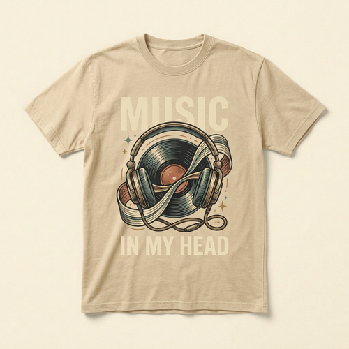 Music in My Head Graphic Tee | Music Lover T-Shirt