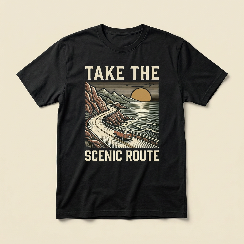 Take the Scenic Route Graphic Tee | Road Trip T-Shirt