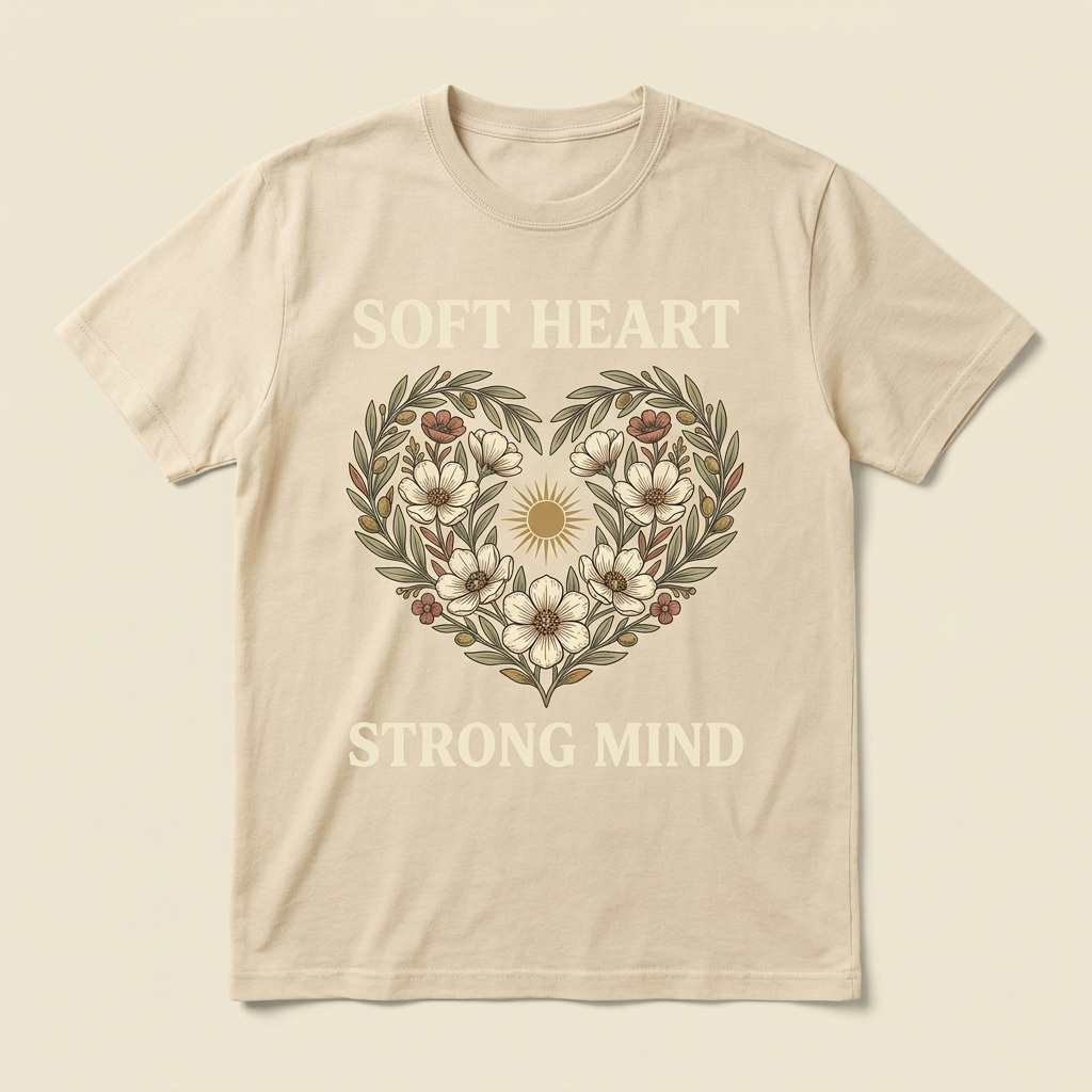 Soft Heart, Strong Mind Graphic Tee | Empowering Quote T-Shirt