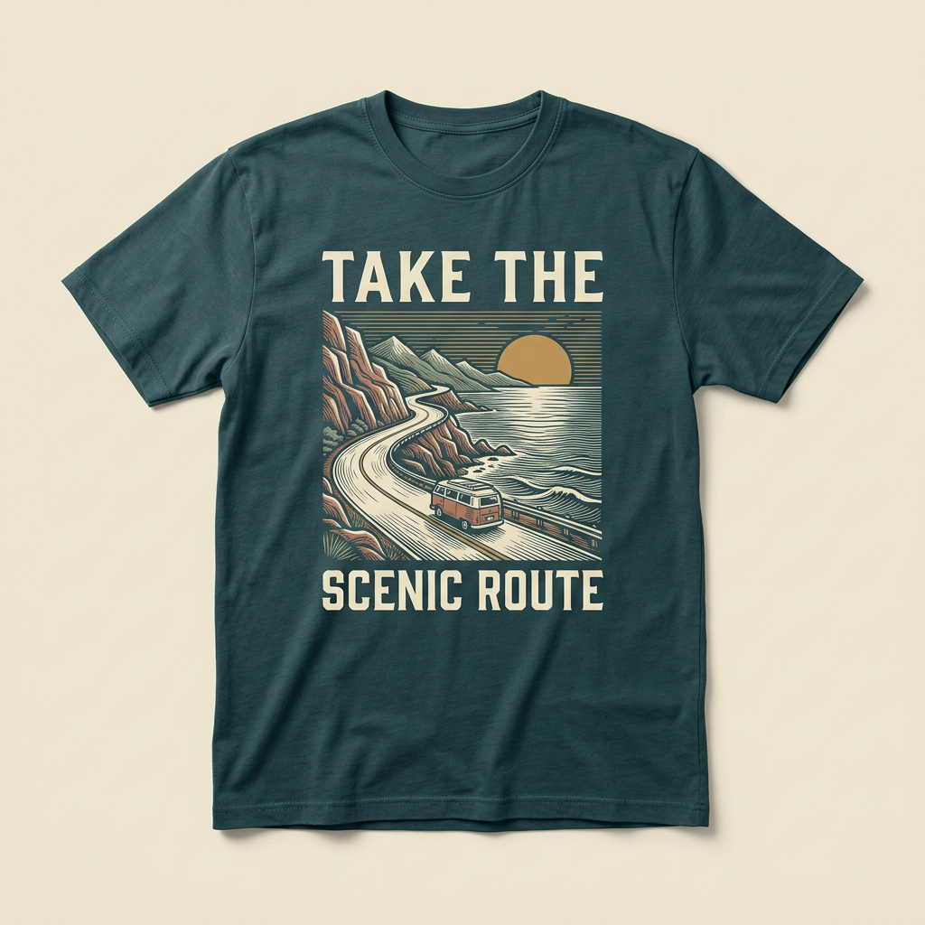 Take the Scenic Route road trip graphic tee