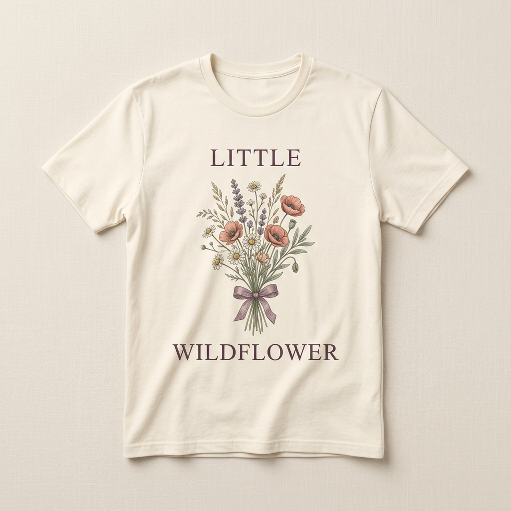 Little Wildflower cute floral graphic tee