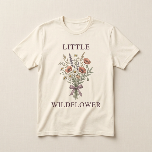Little Wildflower cute floral graphic tee