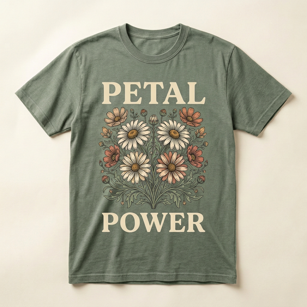 Petal Power Graphic Tee | Retro Flower Power T-Shirt
