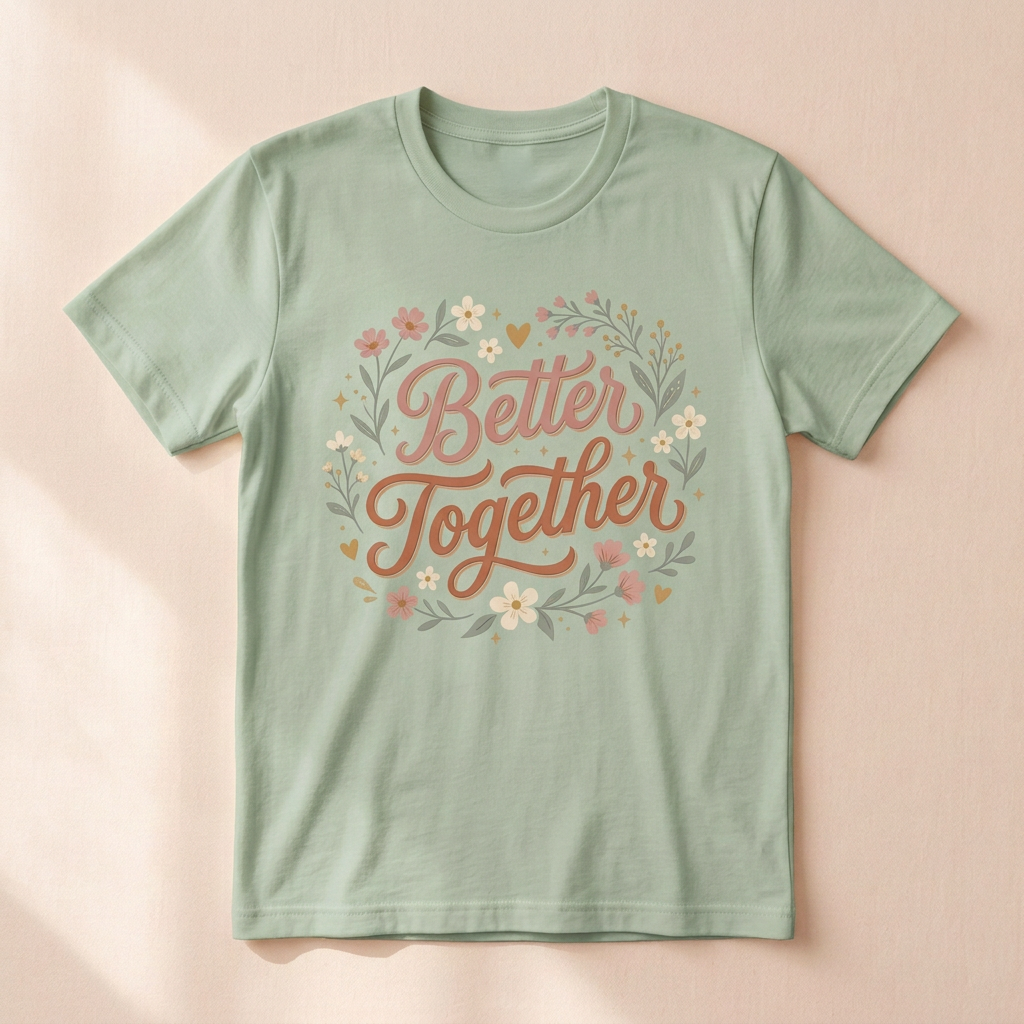 Better Together T-Shirt | Floral Friendship Graphic Tee