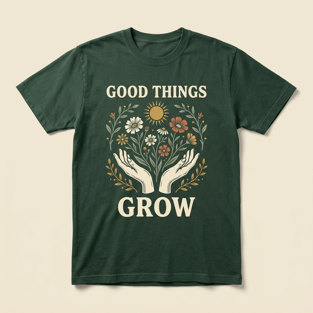 Good Things Grow plant and garden graphic tee