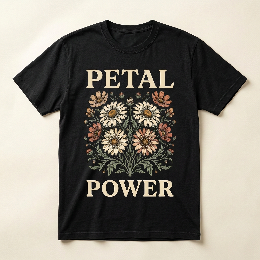 Petal Power Graphic Tee | Retro Flower Power T-Shirt