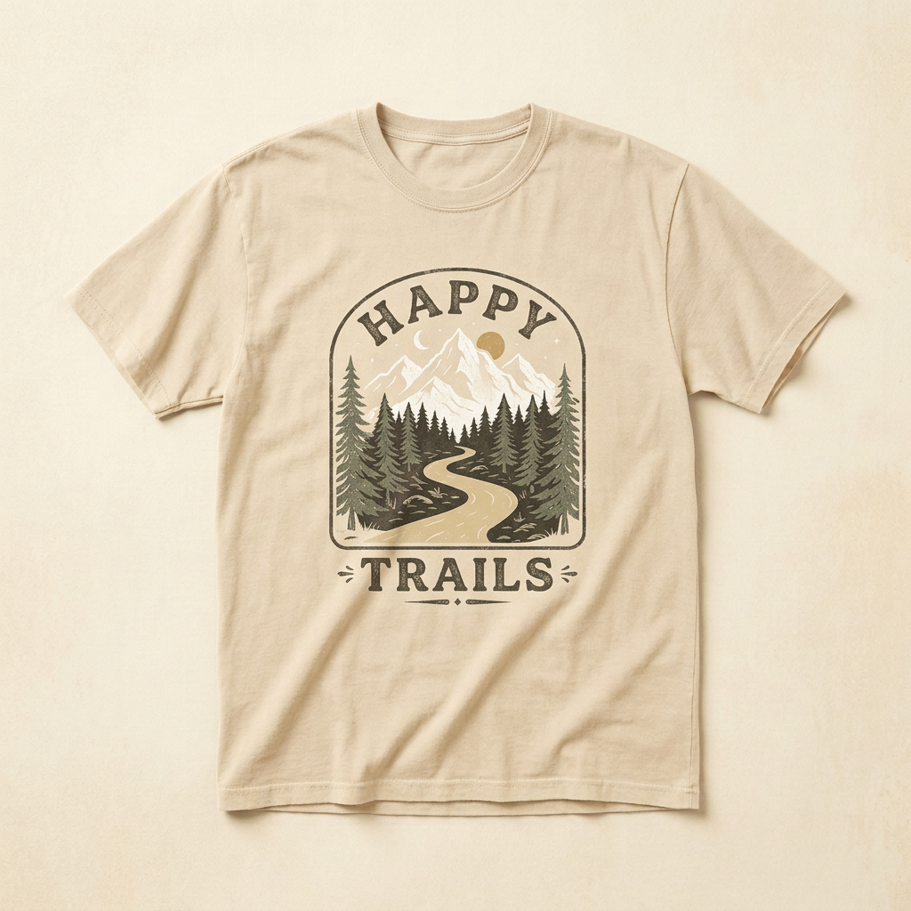 Happy Trails Graphic Tee | Hiking Trail T-Shirt