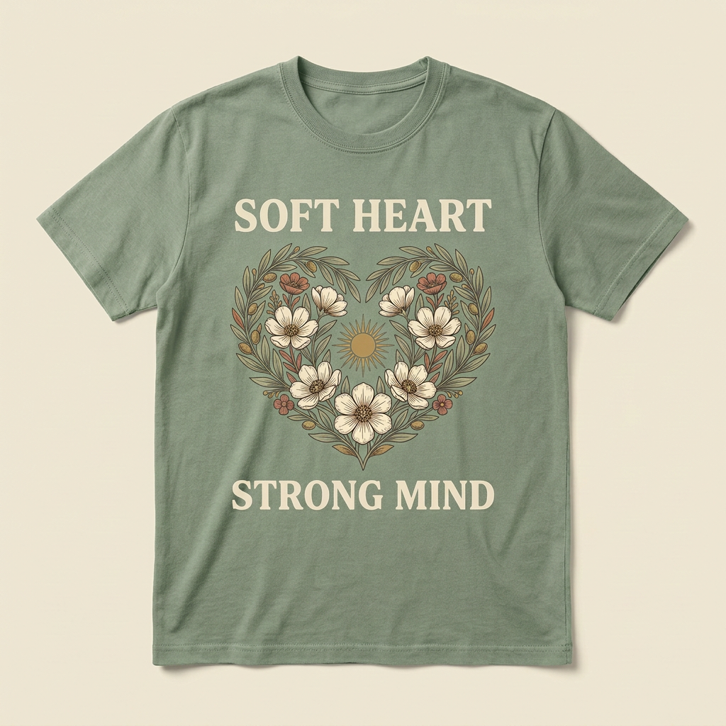 Soft Heart, Strong Mind Graphic Tee | Empowering Quote T-Shirt