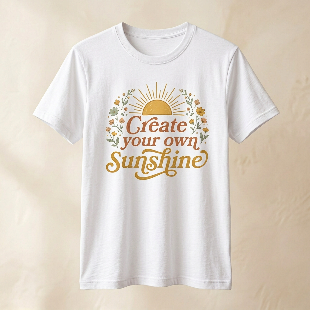 Create Your Own Sunshine graphic tee wildflower artwork