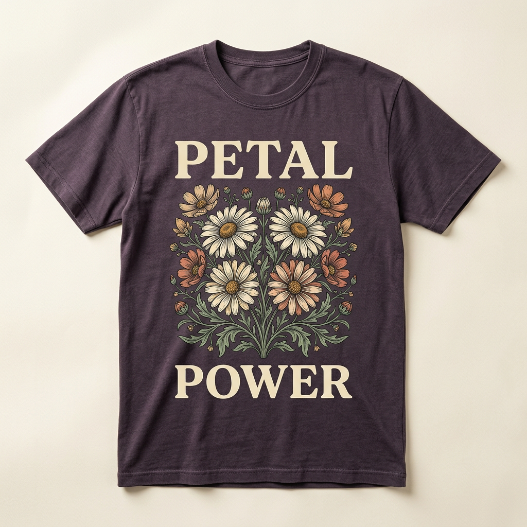 Petal Power retro flower power graphic tee
