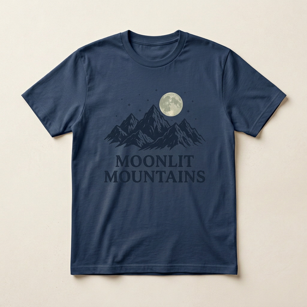 Moonlit Mountains Graphic Tee | Moon and Mountain T-Shirt