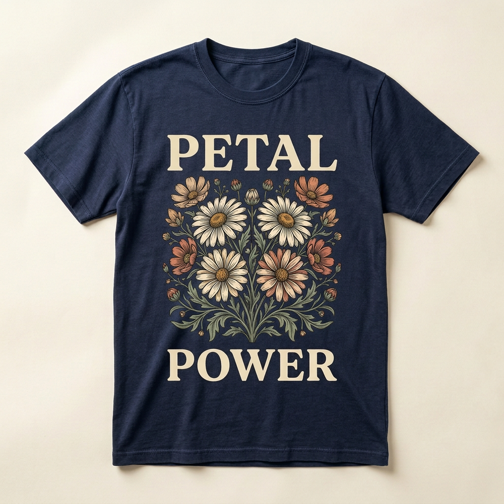 Petal Power Graphic Tee | Retro Flower Power T-Shirt