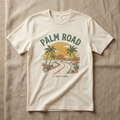 Palm Road tropical palm tree graphic tee