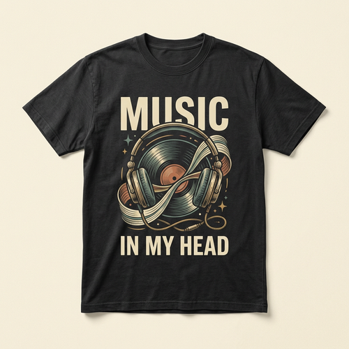 Music in My Head music lover graphic tee