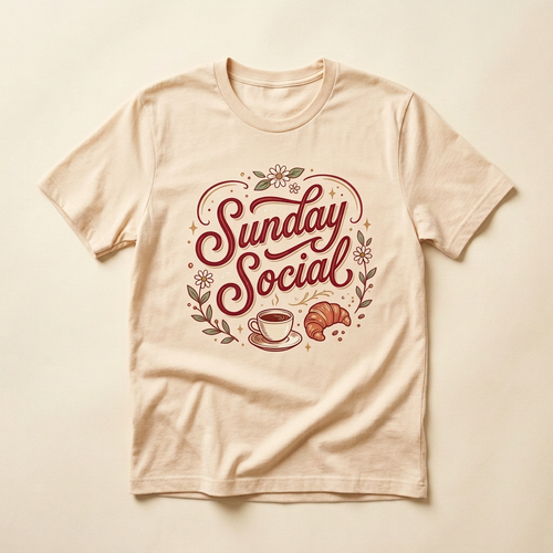 Sunday Social Graphic Tee | Brunch & Weekend T-Shirt