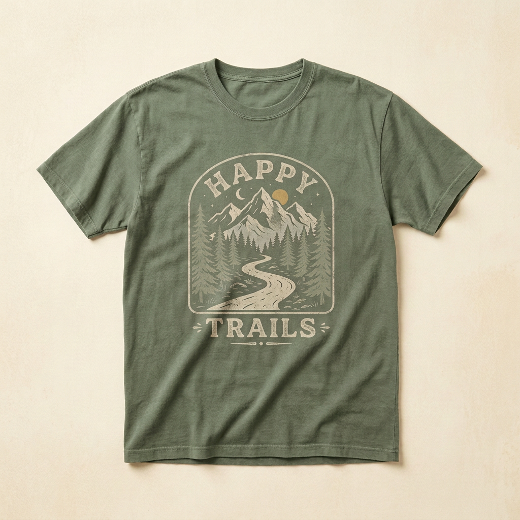 Happy Trails Graphic Tee | Hiking Trail T-Shirt