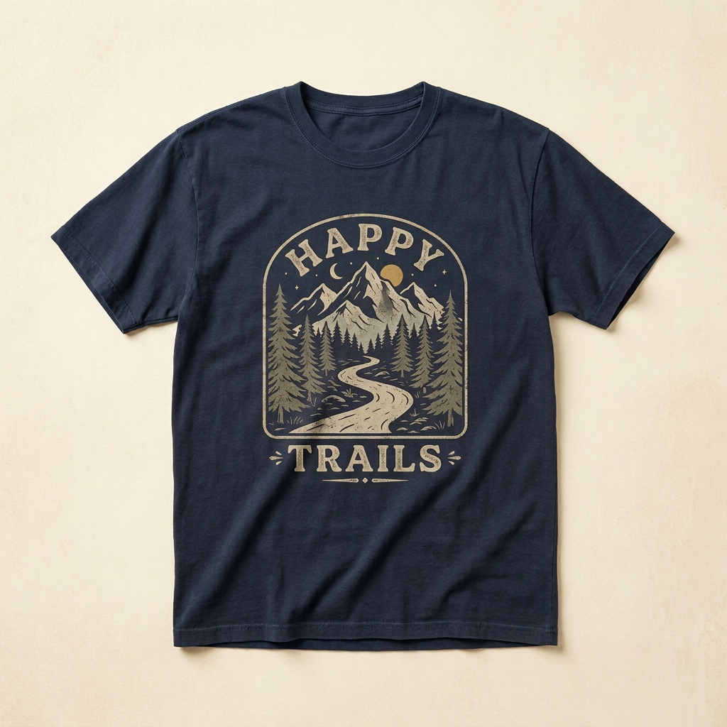 Happy Trails Graphic Tee | Hiking Trail T-Shirt