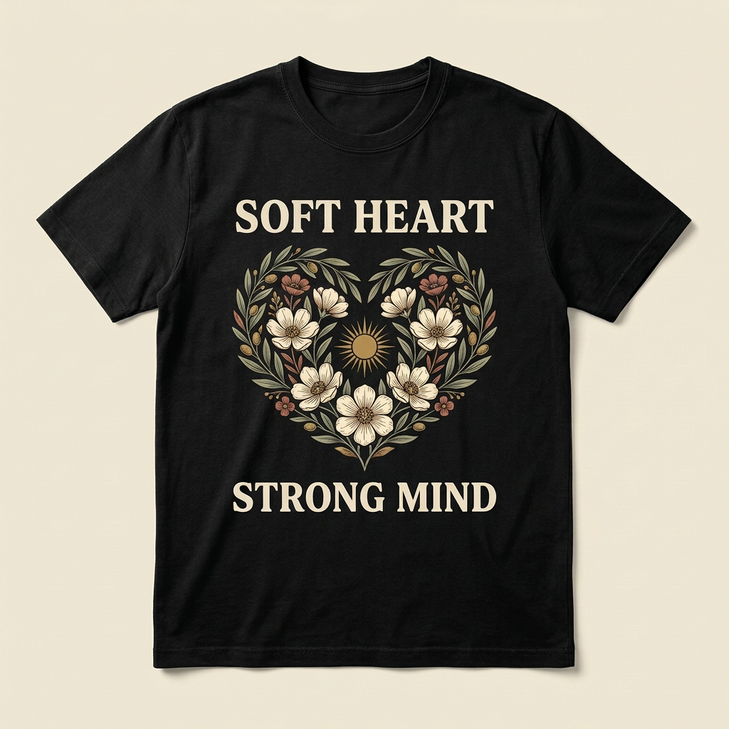 Soft Heart, Strong Mind Graphic Tee | Empowering Quote T-Shirt