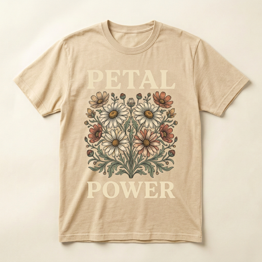 Petal Power Graphic Tee | Retro Flower Power T-Shirt
