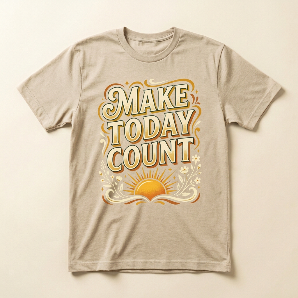 Make Today Count graphic tee design detail