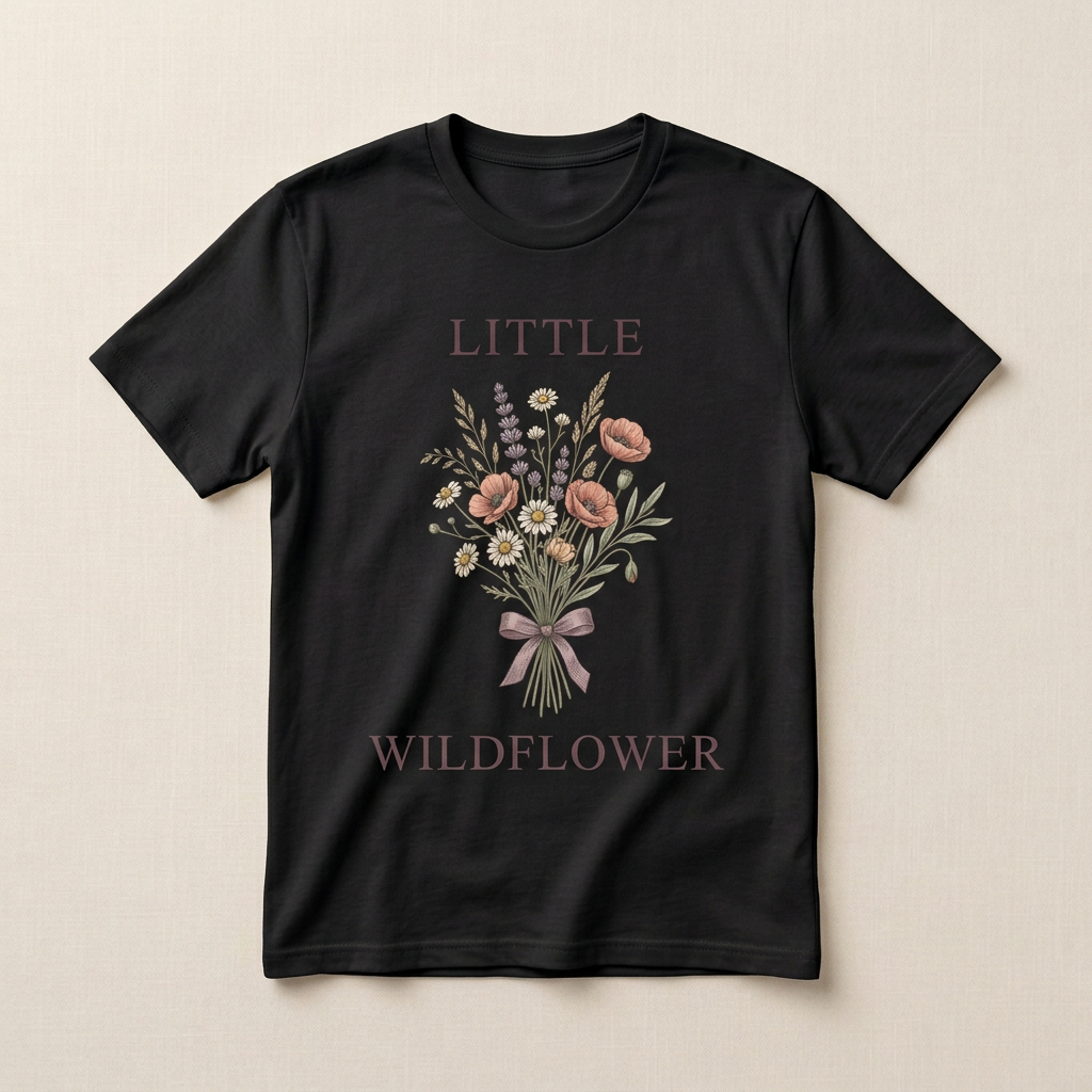 Little Wildflower Graphic Tee | Cute Floral T-Shirt