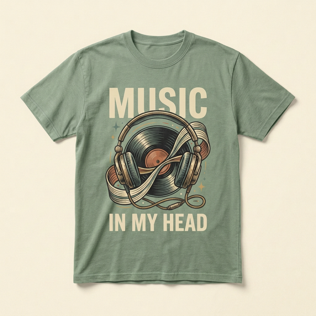 Music in My Head Graphic Tee | Music Lover T-Shirt