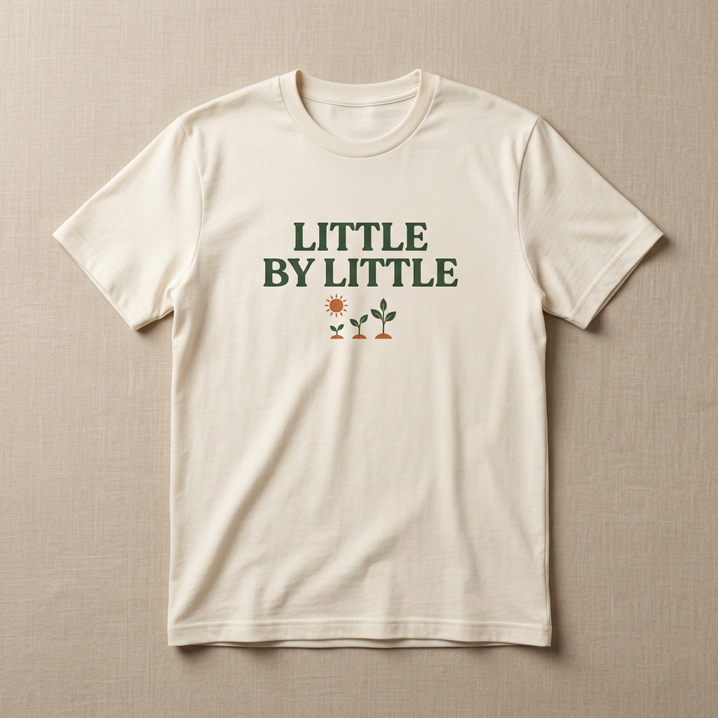 Little by Little motivational quote graphic tee