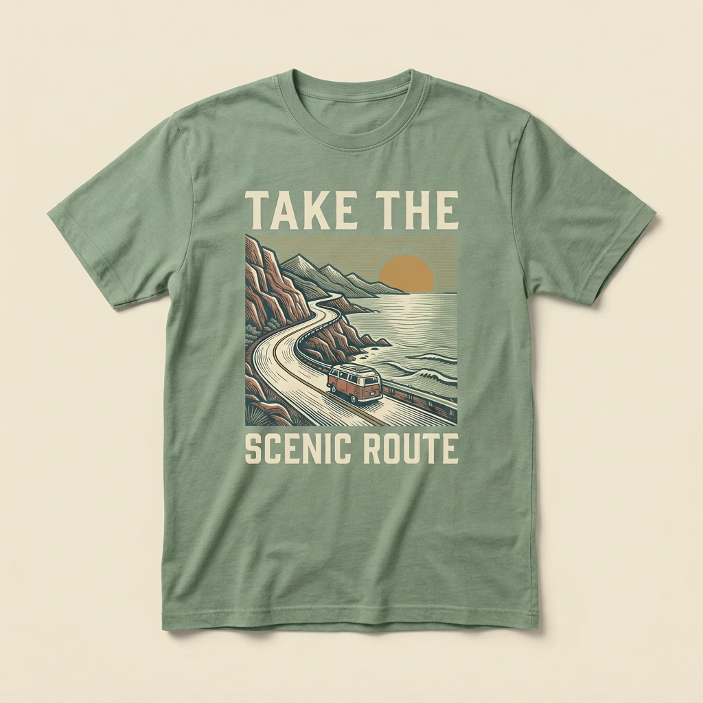 Take the Scenic Route Graphic Tee | Road Trip T-Shirt