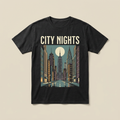 City Nights urban skyline graphic tee