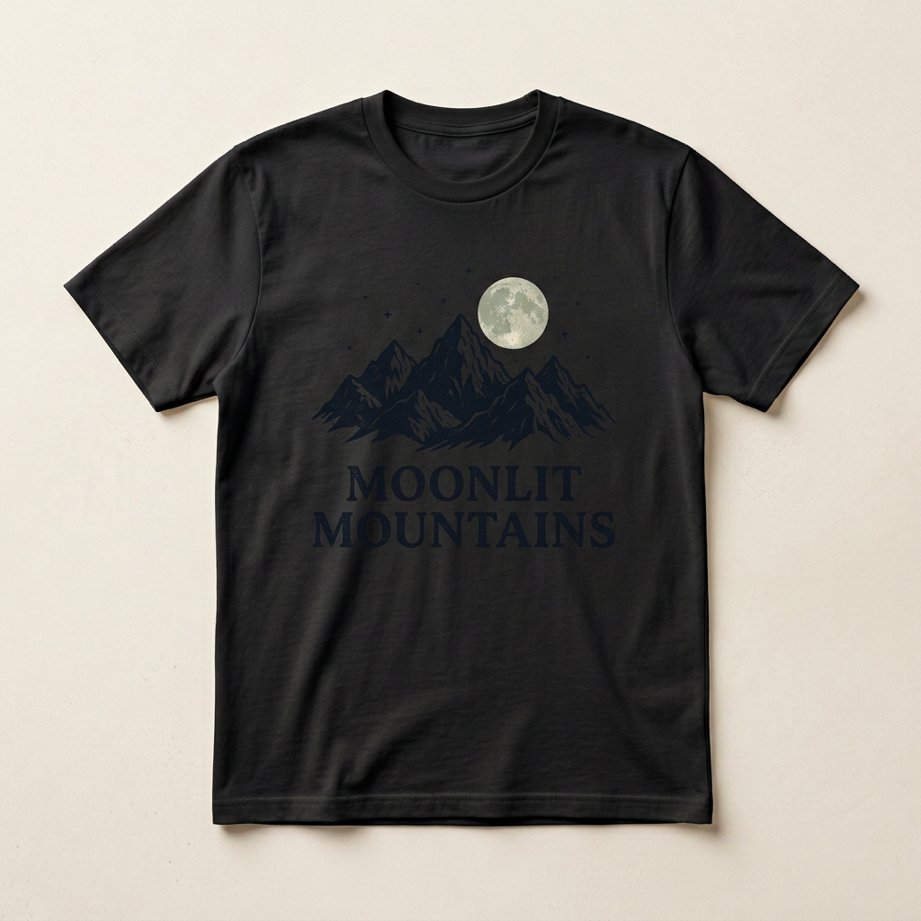 Moonlit Mountains Graphic Tee | Moon and Mountain T-Shirt